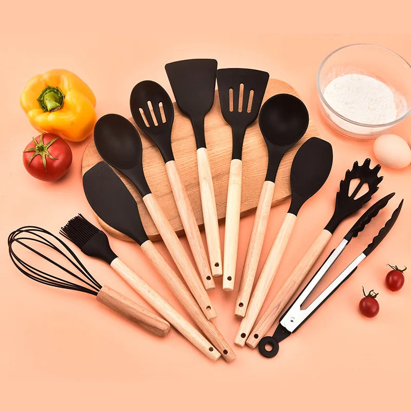 Silicone Non-Stick Cooking Utensils Set (12Pcs)